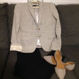 J.Crew Herringbone Gray Schoolboy Blazer 8